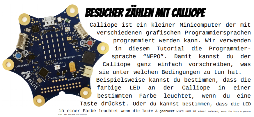 Contando a los visitantes con el Calliope mini